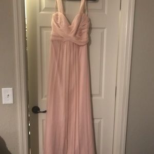 Amsale Silk and Chiffon Blush Dress